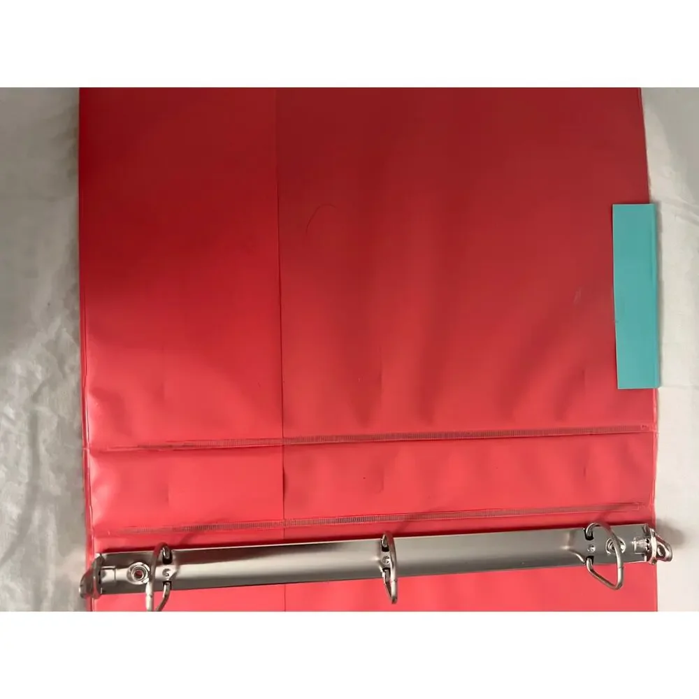 YOOBI 1 INCH D RING BINDER 2 INTERIOR POCKETS CORAL